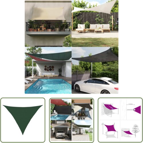  The Living Store Senčno jadro 160 g/m² temno zeleno 5x5x6 m HDPE - Senčno Jadro, (21743307) Cene