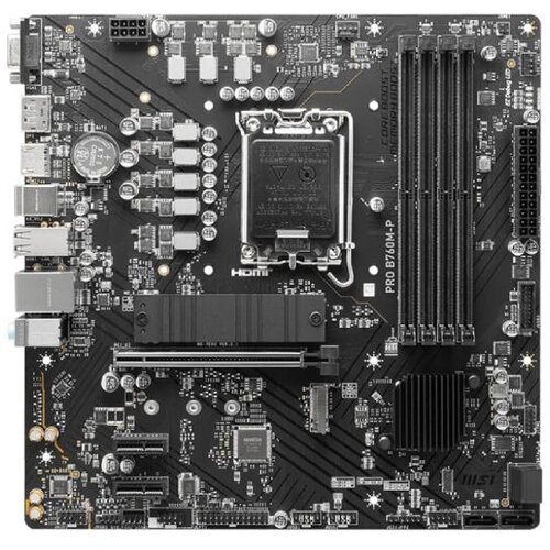 MSI PRO B760M-P Motherboard, Micro-ATX - Supports 14th/13th/12th Gen Intel Core Processors, LGA 1700 - DDR5 Memory Boost 6800+MH Slike