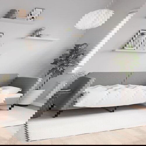 VidaXL Dnevni krevet svjetlosivi 90 x 200 cm od tkanine Slike