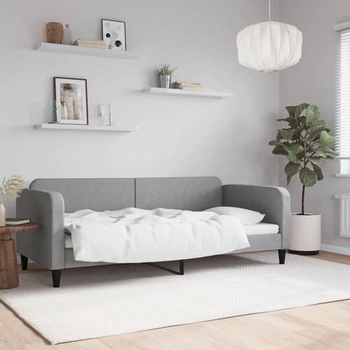 VidaXL Raztegljiva postelja svetlo siva 90x200 cm blago Slike