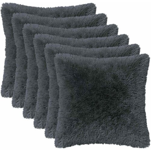  Presvlaka za jastuk 6 pcs HEERLEN Antracit 50 x 50 cm PV flis Cene