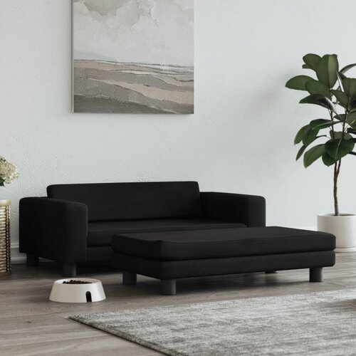 VidaXL Krevet za pse s produžetkom crni 100 x 50 x 30 cm bar&amp;scaron;unasti Slike