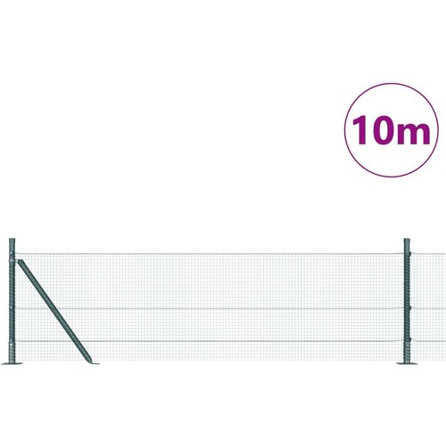 VidaXL set stupova za ogradu Set od 2 Zeleni Metal 10 x 0.5 m Čvrsto Slike