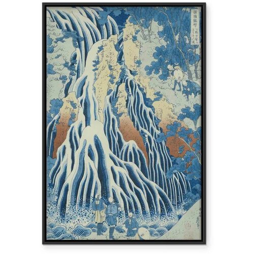  Slika - Hokusai Katsushika &amp;ndash; Kirifuri Fall on Kurokami Mount 60x90 U crnom drvenom okviru Slike