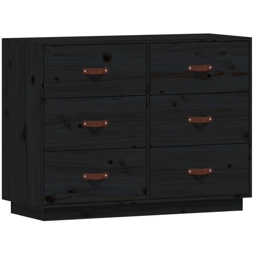 Maison Chic Komoda - Predalnik črna 100x40x75 cm trdna borovina, (21716188) Slike