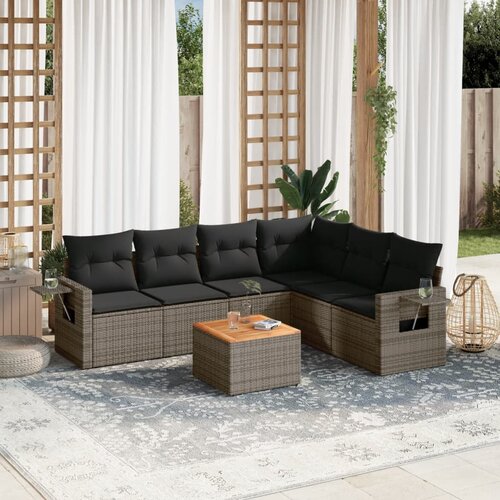 vidaXL 7-dijelni set vrtnih sofa sivi od poliratana Cijene