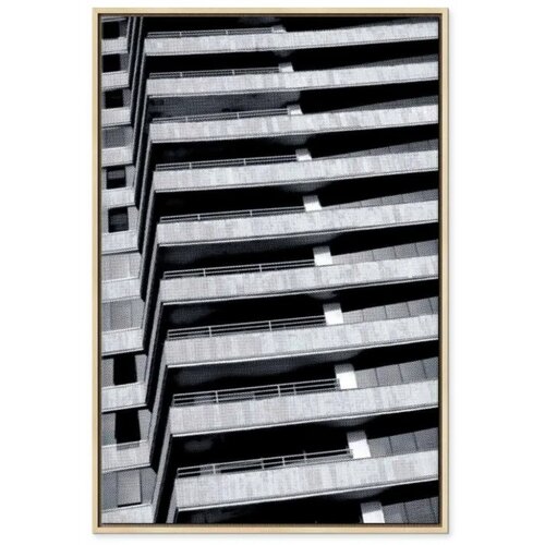  Slika - Architectural Raster (1 Part) Vertical 40x60 U prirodnom drvenom okviru Slike