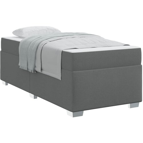 vidaXL Konstrukcija postelje z vzmetnico Temno siva 80 x 200 cm blago, (5000125951) Cene