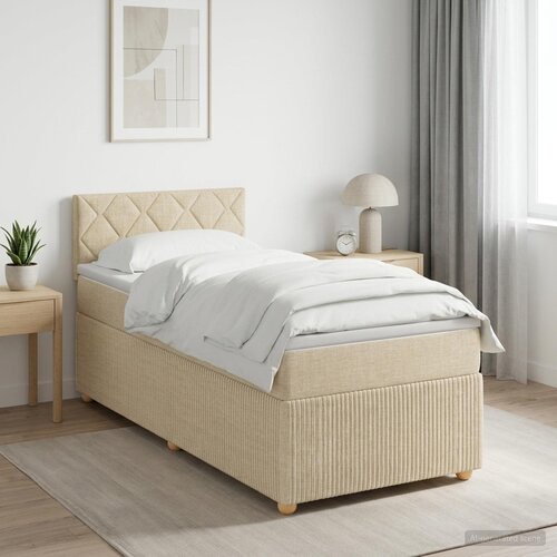  Boxspring krevet s madracem Krem 80 x 200 cm Tkanina Cene