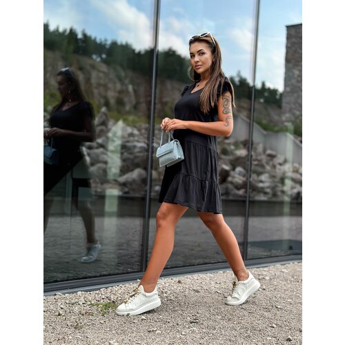Mayflies Black dress with butterfly sleeves Slike