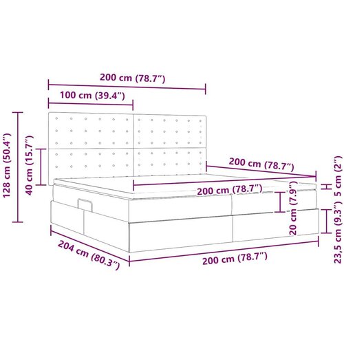  Krevet S LED lampica s uzglavljem Plava 200 x 200 cm tkanina Slike