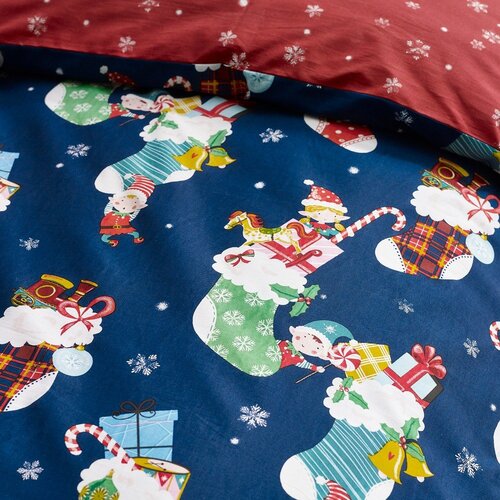 Catherine Lansfield Crvena/plava dječja posteljina za dječji krevetić 120x150 cm Christmas Elves &amp;ndash; Slike