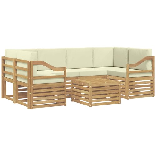 vidaXL Zunanja garnitura za sedenje 7 pcs Bela in krem Poliester, (5000281989) Cene