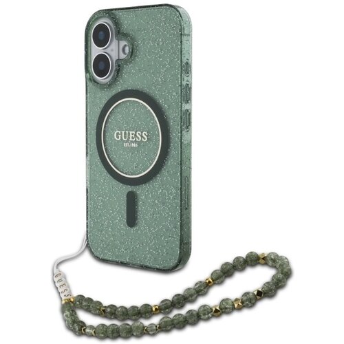 Guess IML OVITEK Z BLE&Scaron;ČICAMI S PA&Scaron;KOM PEARL ZA MAGSAFE ZA IPHONE 16 PLUS ZELEN, (21899245) Cene