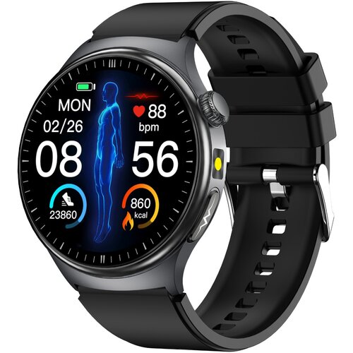 INF Pametna ura z zaslonom AMOLED, EKG, merjenjem srčnega utripa in kisika v krvi Black, (5000129914) Slike