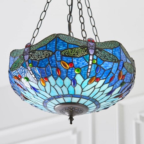  Endon 64075 - Luster na lancu Tiffany DRAGONFLY 3xE27/60W/230V prečnik 41 cm Slike