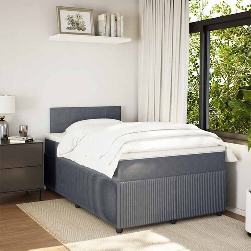 Box spring krevet s madracem tamnosivi 120 x 200 cm bar&amp;scaron;unasti Slike
