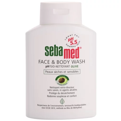 Sebamed Sensitive Skin Face & Body Wash čistilna emulzija za obraz in telo za občutljivo kožo 1000 ml poškodovana škatla