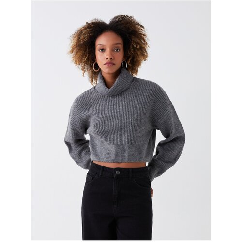 LC Waikiki Women's Turtleneck Plain Long Sleeve Crop Knitwear Sweater Slike