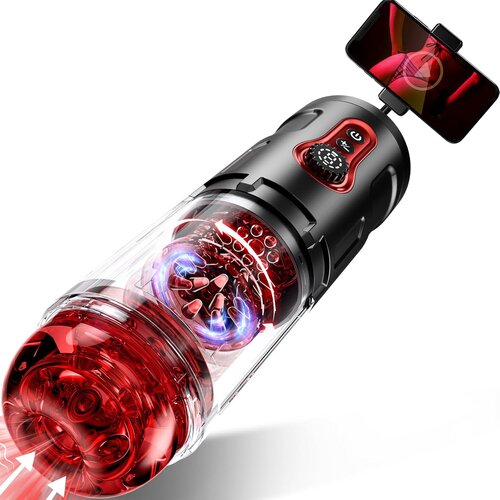 SuperLove 3in1 Thrusting Rotating &amp;amp; Vibrating Masturbator with Phone Holder Slike