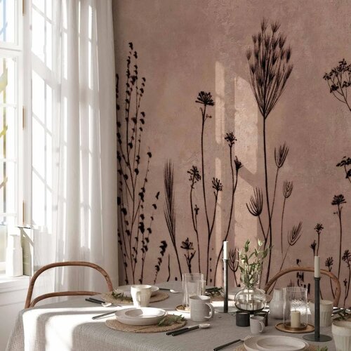  Foto tapeta - Wildflowers &amp;ndash; black plants on lime-wash background 400x280 Slike