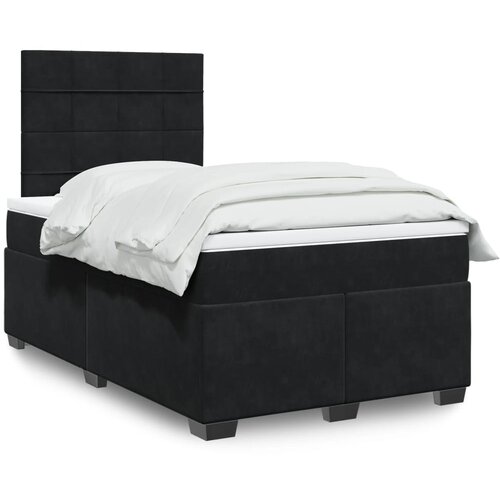 The Living Store Box spring postelja z vzmetnico črna 120x190 cm žamet - Box Spring Postelja, (21491956) Slike