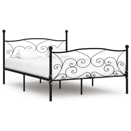 VidaXL Okvir za krevet s podnicama crni metalni 160 x 200 cm Slike