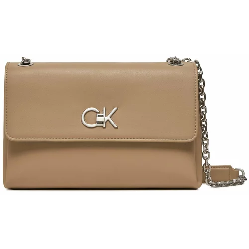 Calvin Klein Ročna torba Re-Lock Ew Conv Crossbody K60K611084 Silver Mink PFA