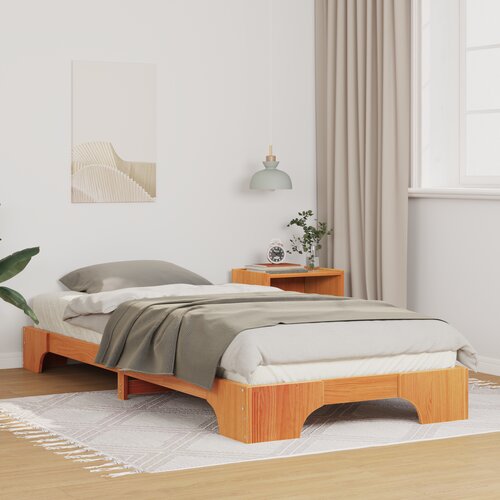vidaXL Posteljni okvir s shranjevanjem Rjava 100 x 220 cm les Cene