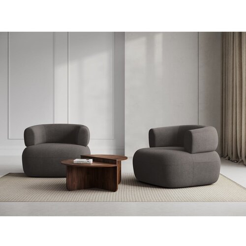 Micadoni Home Siv fotelj iz tkanine boucl&amp;eacute; Jenny &amp;ndash; Slike