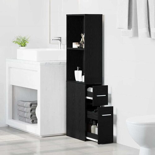  Set namje&amp;scaron;taja za kupaonicu Zidne Crni hrast 22 x 41 x 135 cm Slike