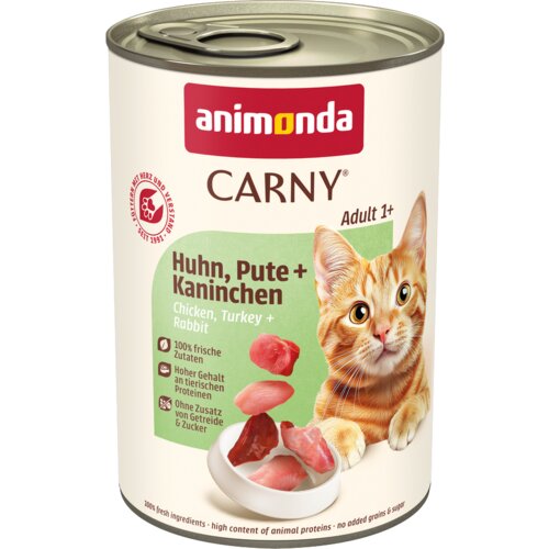  Ekonomično pakiranje animonda Carny adult 24 x 400 g - Piletina, puretina i kunić Cijene