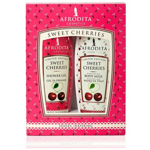 Afrodita Cosmetics sweet cherries set (gel za tuširanje 200ml + losion za telo 200ml) Slike