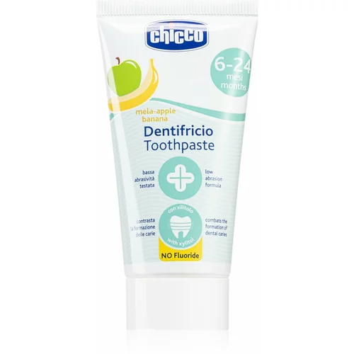 Chicco Toothpaste 6-24 months zobna pasta za otroke Apple-Banana 50 ml