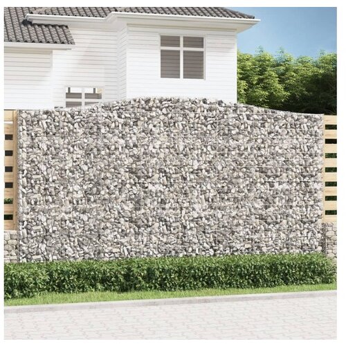 vidaXL Obokane gabion košare 9 kosa 400x50x220/240 cm pocink Cene