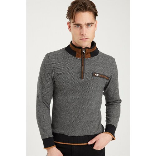 Dewberry 1039 MENS SWEATSHIRT-BLACK-WHITE Slike