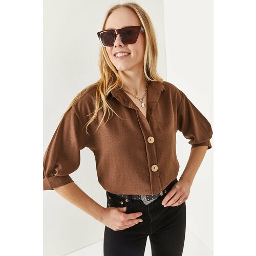 Olalook Shirt - Brown - Regular fit Slike