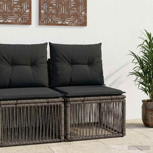 SOFA bez naslona Siva poliratan - Siva bez naslona Slike