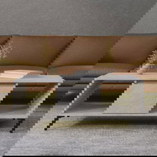 VidaXL Klubska mizica betonsko siva 90x50x36,5 cm inženirski les Slike