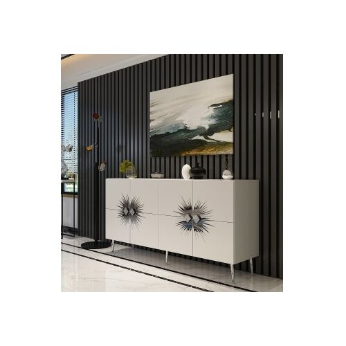 Hanah home komoda nida KB150 white silver Slike