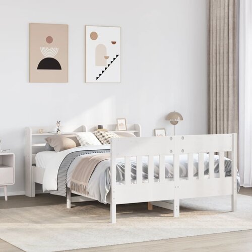 VidaXL Okvir kreveta bez madraca bijeli 160x200 cm od masivne borovine Slike