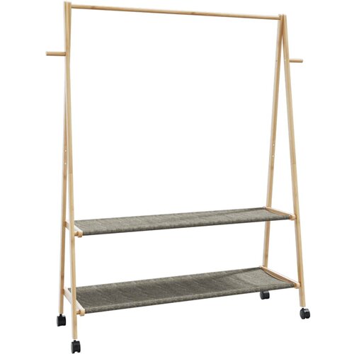  Stalak za odjeću s policama i kotačima 132x45,5x155,5cm bambusa Slike