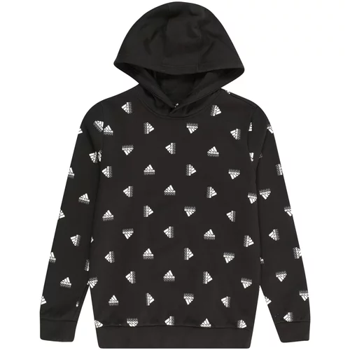 ADIDAS SPORTSWEAR Sportska sweater majica 'Brand Love Allover Print' crna / bijela