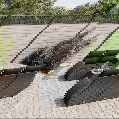 VidaXL 6-dijelni set vrtnih sofa s jastucima crni od poliratana Slike