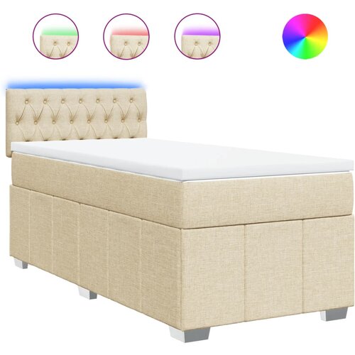 Maison Chic Box spring postelja - Vzmetna postelja z vzmetnico krem 80x200 cm blago SL11075, (21884844) Cene