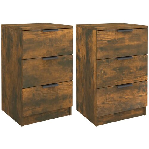 Maison Chic Dvo delni komplet Nočne omarice - Nočne mize dimljeni hrast 40x36x65 cm, (21689027) Slike