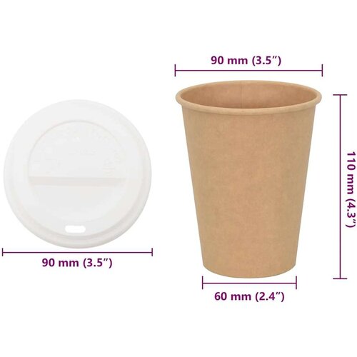 vidaXL Papirnate skodelice za kavo s pokrovčki 1000 kosov 12oz 300ml Cene