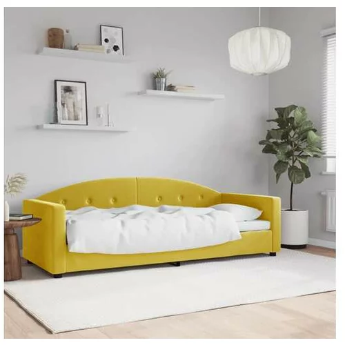 vidaXL Raztegljiva postelja rumena 80x200 cm žamet