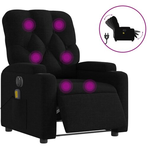 Maison Chic Električni masažni naslanjač - Relax naslanjač črno blago, (22134787) Cene