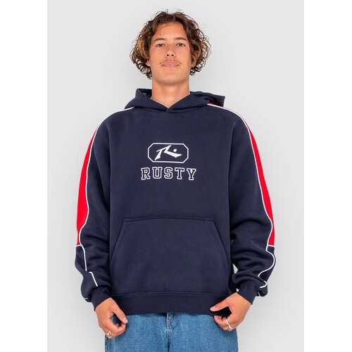 Rusty Lenuff Pulover s kapuco iz flisa navy blue Cene